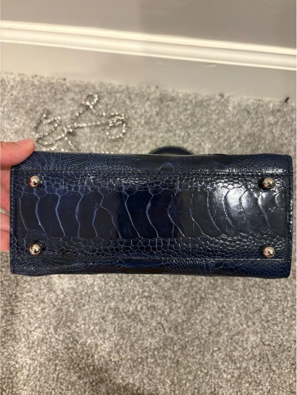 Winklmayr Sophie Blue Ostrich Leather Bag